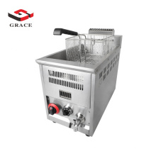 Commercial Restaurant Adjustable Stainless Steel Big Capaciy Desk Type 8L Gas Deep Fryer With Temperature Control